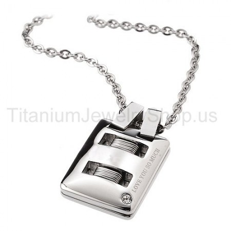 "Love You So Much" Titanium Lovers Pendants