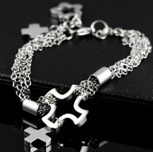 Fashion Cross titanium bracelet men