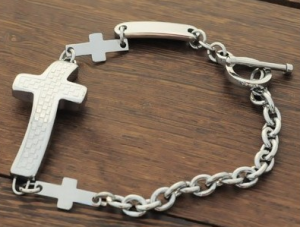 Mens Titanium Cross Bracelets - 1