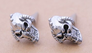 Titanium Men's Skull earrings Men's Titanium jewelry