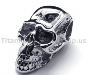 Pure Titanium Skull Design Pendant - Free Chain 16453