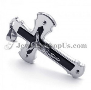 Classical Black Titanium Jesus Cross Pendant