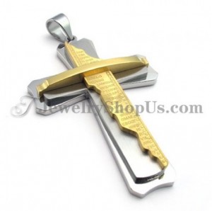 Gorgeous Gold Titanium Cross Pendant