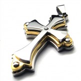 there-layers-cross-titanium-pendant-gloden-18860