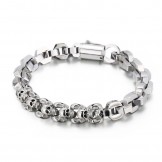  Spliced skull polygonal titanium bracelet for men