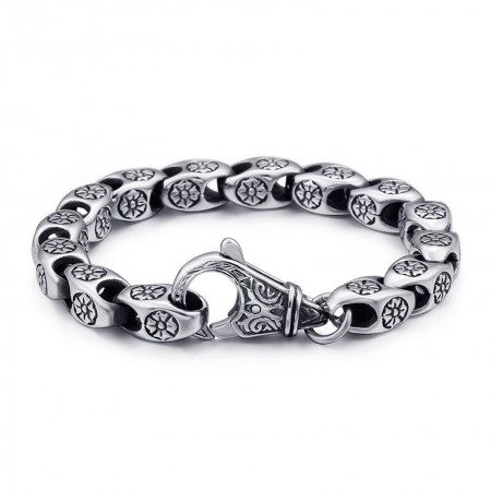 titanium retro jewelry Cool flower hollow chic titanium bracelet for men