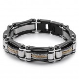  Rock hip-hop twist chain men's titanium biker bracelet