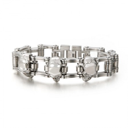  Cool Skull Cycling Men's Titanium Bracelet