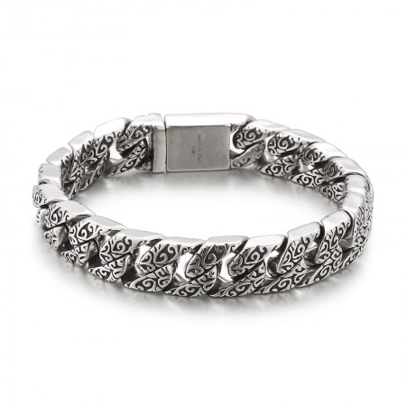 Vintage New Style Cool Flower Men's titanium Bracelet