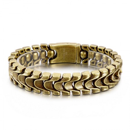  Vintage Cool Men's titanium Bracelet with Dragon Bone