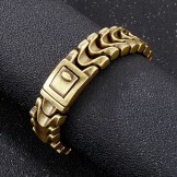  Vintage Cool Men's titanium Bracelet with Dragon Bone