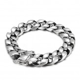 Fashion hip hop men's titanium skull bracelet