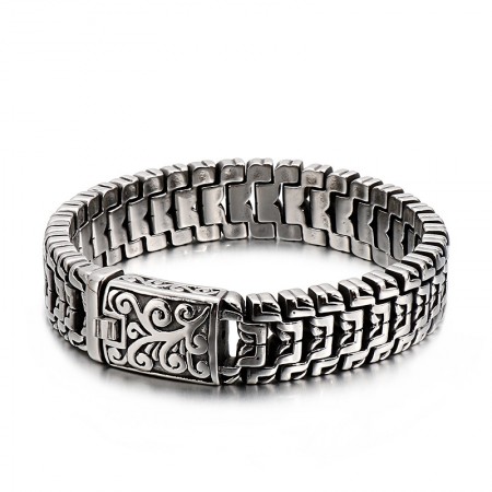   Cool flower-shaped clasp titanium bracelet bracelet