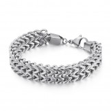  Double layer V-shaped overlord chain titanium bracelet for men