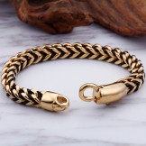 New wave retro leather braided rope titanium bracelet