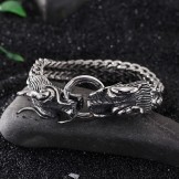 Men's Multi-Layer Bracelet Cool Double Dragon Men's Bracelet Faucet Clasp