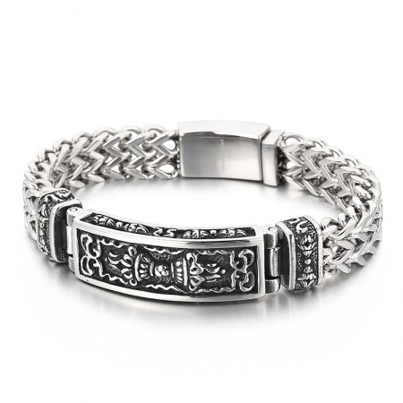  Fashion pattern curved brand titanium men's bracelet