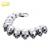  Fashion Cool polished skull crossbones titanium men's bracelet