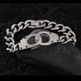  Fashion handcuff geometric woven titanium bracelet for men