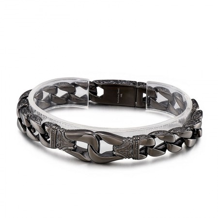   Cool street chic hand puller lace titanium men's snap bracelet