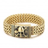  Hip-hop skull titanium bracelet for men