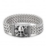  Hip-hop skull titanium bracelet for men