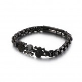  Fashion Street style hip-hop skull men's titanium bracelet