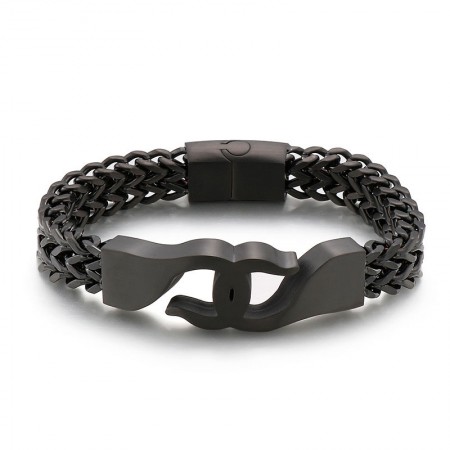  Cross hook titanium men's bracelet with accessories