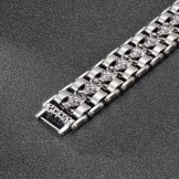  Cool men's wolf head biker titanium bracelet