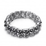  Ghost cross skull men's titanium bracelet