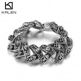   Cool heavy skull stereoscopic men's titanium bracelet