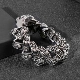   Cool heavy skull stereoscopic men's titanium bracelet