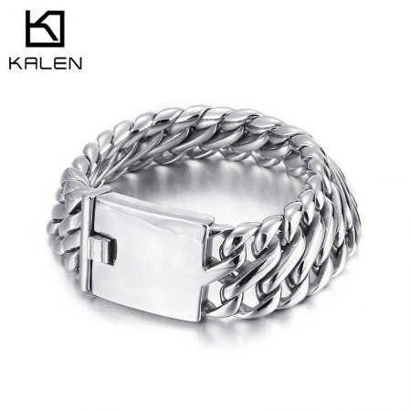  Hip hop rock fashion Cool men's titanium bracelet