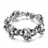  Popular Blackened Skull Men's Titanium Bracelet