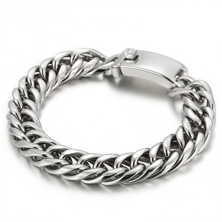  Street fashion Cool Solid color titanium bracelet for men