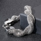  Men's snake bone titanium chain bracelet