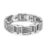  Fashion titanium men's bracelets with diamonds 