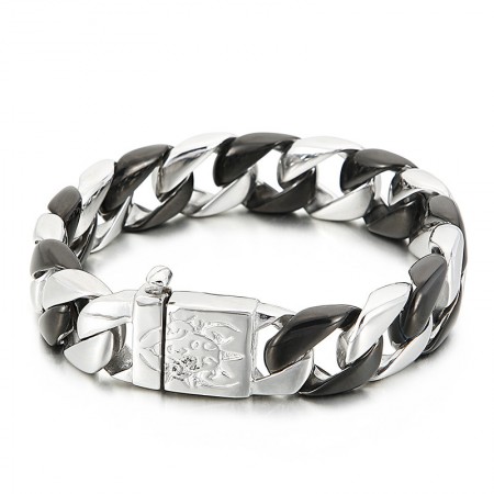  Black titanium bracelet for men