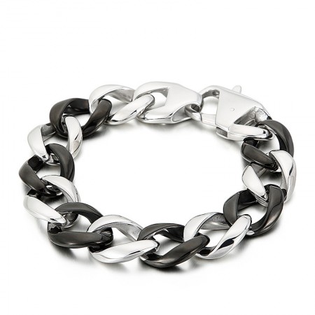  Black titanium bracelet for men