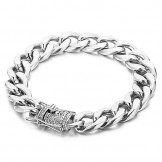 Bicycle chain with diamond dragon beard buckle bracelet