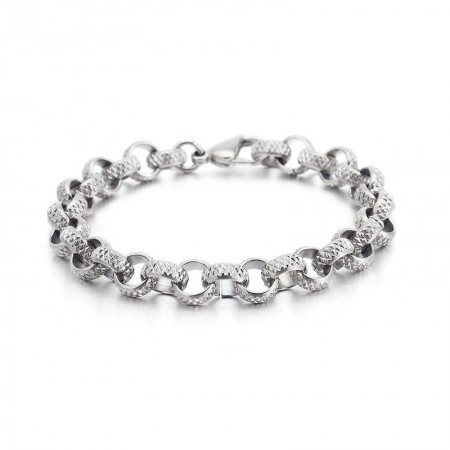 Ancient chic cross O-shaped titanium chain bracelet