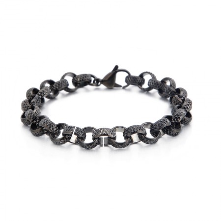 Ancient chic cross O-shaped titanium chain bracelet