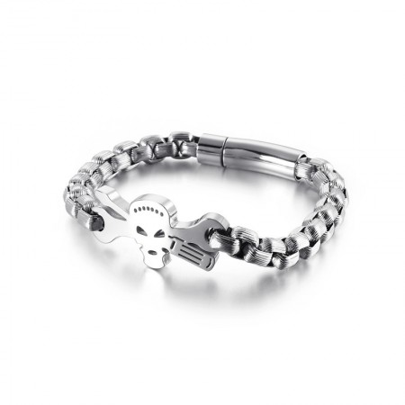 Men's titanium skull bracelet