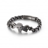 Men's titanium skull bracelet