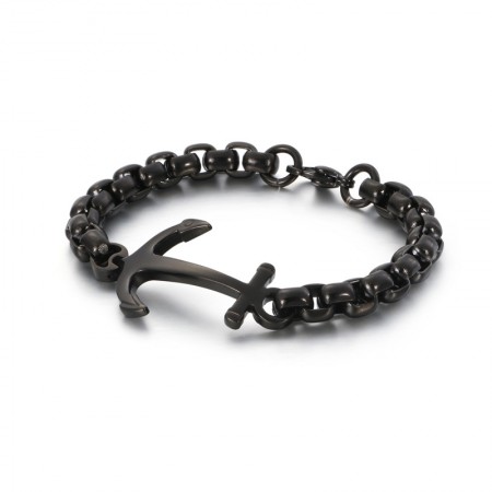 Fashion Boat Anchor black titanium Bracelet