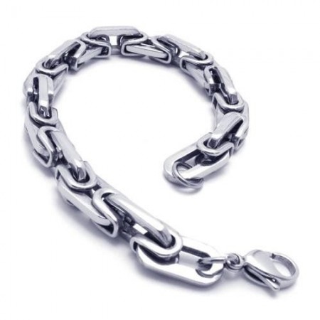 Men's Boy's Silver Pure Titanium Link Charm Bracelet 17345