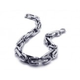 Men's Boy's Silver Pure Titanium Link Charm Bracelet