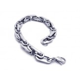 Men's Boy's Silver Pure Titanium Link Charm Bracelet