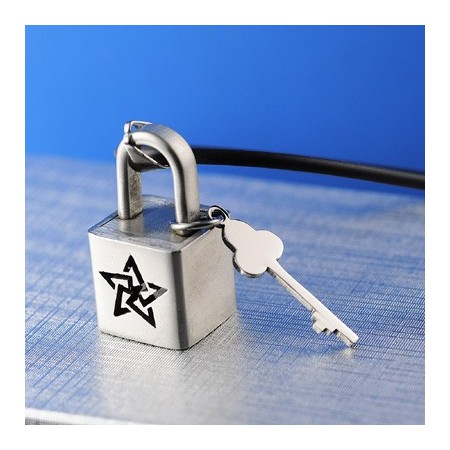 Fashion Five-pointed star Titanium Lock Necklace Pendant