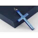 Exquisite Man Blue bible Cross Pendant and Necklace